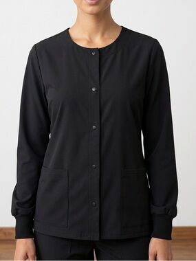 Scrubstar Performance Black Medical Long Sleeve Top Large